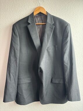Lauren Ralph Lauren Wool Blend Gray Mens Suit Blazer Sport Coat Jacket Size 48L